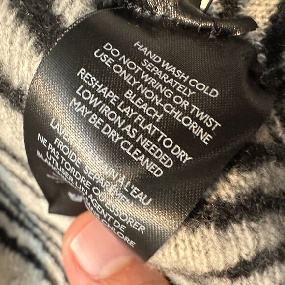 MAEVE Anthropologie Zebra Knit Oversized Coat Cardigan XS Lambswool Blend - Picture 8 of 11